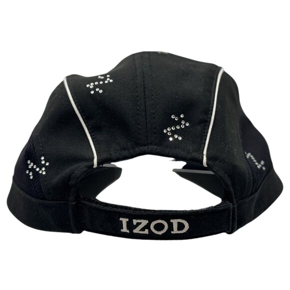 Izod One size Womens Black Summer Golf sport  Cap Rhinestone Pattern WhiteLogo - Picture 6 of 7